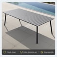 thumbnail image 4 of Crestlive Products 95" Patio Outdoor Dining Table for 8-10, Sturdy Aluminum Frame Wood-Grain Top with Umbrella Hole, Grey, 4 of 7