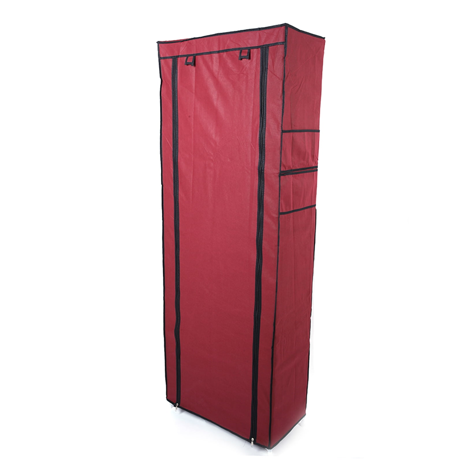 Wine Red 9-Lattice 10-Layer Shoe Rack, Non-Woven Fabric Steel Frame Compact Shoe Storage Organizer, Room-Saving Decorative Shoe Rack for Home Entryway