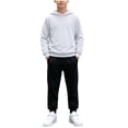 thumbnail image 3 of Two Piece Lounge Sets for Boys Long Sleeve Hooded Pullover Sweatshirt and Jogger Pants with Pockets Matching Sets Fall Winter Outfits, 3 of 10