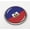 Metal Bezel, variant on Haiti Flag 3D Domed Round Automotive Emblem