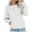 White, variant on Seasonal Long Sleeves Shirt for Women Women's Solid Plus Size Long Sleeve Pocket Blouse Sweater Tops Wine 8(L)