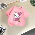 thumbnail image 4 of Camiseta de algodón de verano con dibujos animados para niños y niñas, divertida camiseta de algodón con estampado creativo de Hello Kitty, camiseta informal de cuello redondo para la calle, 4 of 4