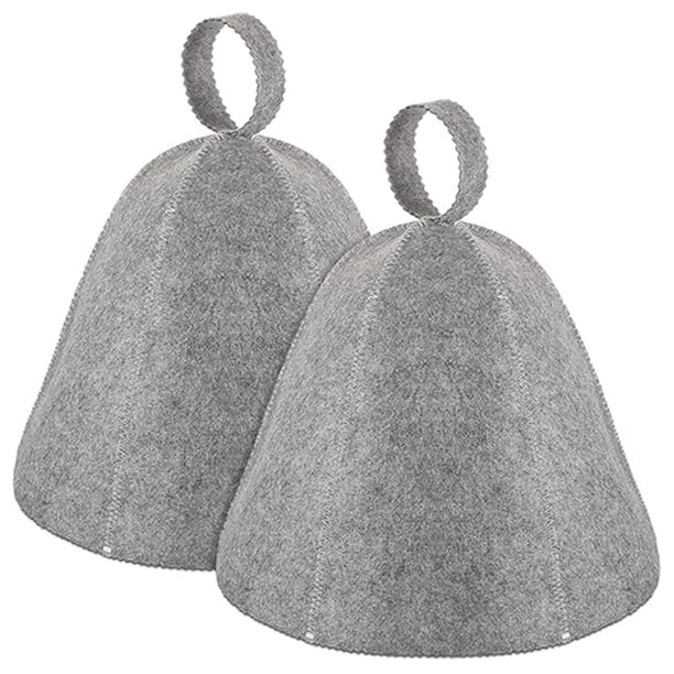 2pcs Sauna Hat Wool Heat Aislamiento Unisex Accesorios Ducha (gris)