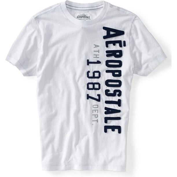 Aeropostale - Camiseta gráfica para hombre Ath 1987 Dept, color blanco, grande