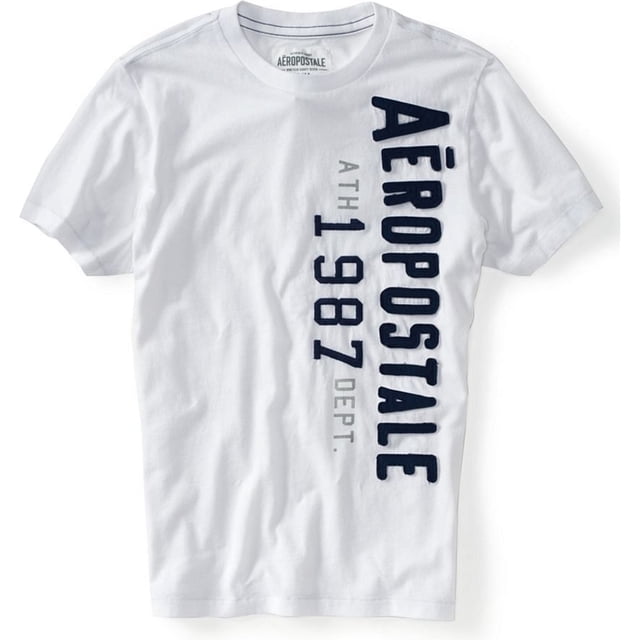 Aeropostale - Camiseta gráfica para hombre Ath 1987 Dept, color blanco, grande