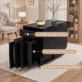 thumbnail image 4 of Folding Drop Leaf Dining Table Set with 2 Chairs, Space Saving for Small Spaces, Black 51 Inch, 4 of 11