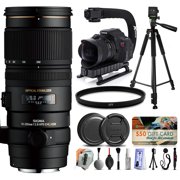 Sigma 70-200mm F2.8 EX DG OS APO HSM Lens for Nikon (589306) + 60" Tripod + Action Stabilizer Handle + Ultra Violet Filter + Cleaning Kit + Lens Brush + Cap Keeper + $50 Gift Card for Prints