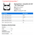 thumbnail image 2 of Mud Guard Set 4 - Compatible with 2007 - 2011 Toyota Camry 2008 2009 2010, 2 of 2