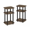 thumbnail image 2 of Furinno Just 3-Tier Turn-N-Tube Curve End Table, Side Table, 2-Pack, Columbia Walnut/Black, 2 of 6
