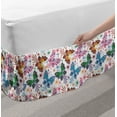 thumbnail image 2 of Butterfly Bed Skirt, Floral Arrangement with Vibrant Colored Butterflies with Design Elements, Elastic Bedskirt Dust Ruffle Wrap Around for Bedding Decor, 4 Sizes, Multicolor, by Ambesonne, 2 of 2