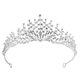 thumbnail image 1 of Corona de cristal, tiara de princesa, accesorios para el cabello de novia, tiara de diamantes de imitación, para niñas y mujeres, bodas, bailes, desfiles, fiestas de cumpleaños, Navidad (plata) Rojo Verde, 1 of 5