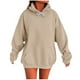 thumbnail image 3 of Tops sin mangas,Sudadera informal con capucha para mujer, color liso, cuello redondo, manga larga, corte holgado, mezcla de poliéster, ropa de calle cómoda para uso diario, sopatenor, 3 of 9