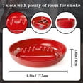 thumbnail image 2 of RotHome Resin Large Tabletop Ashtray for Cigarettes and Cigars, Heavy Duty Outdoor Patio Ashtray with Cigar Holder, Smokeless Home Office Bar Decor Accessories, 1-Pack Red, 2 of 7