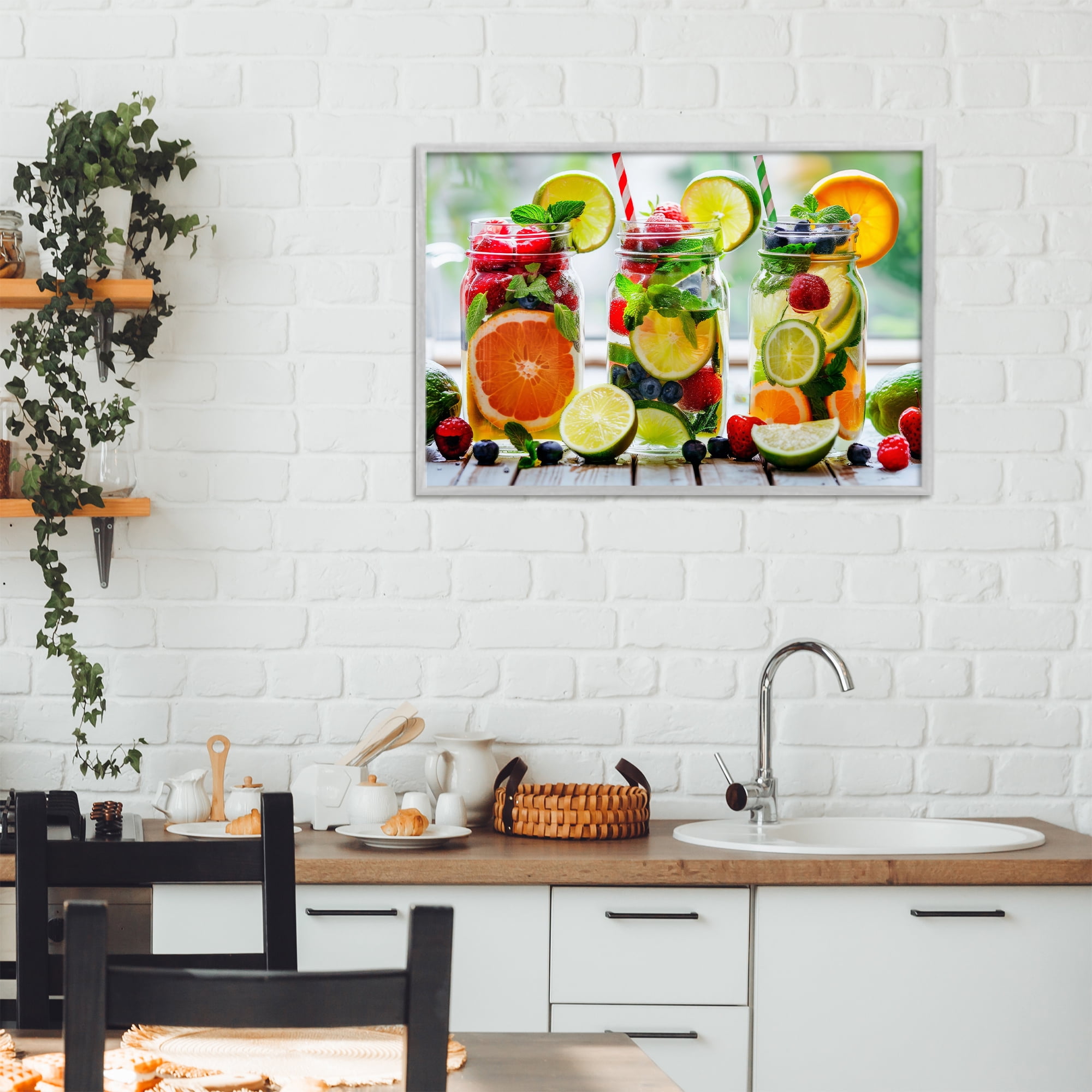 Stupell Industries Vibrant Citrus & Berry Infusion Gray Framed Giclee Art, design by Lazar Studio