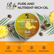 RA COSMETICS Whipped Shea Butter Pineapple - 100% Pure and Natural African Shea Butter - Ultimate Handcrafted Moisturizer with Essential Vitamins for Radiant Skin and Luscious Hair - 12oz Jar