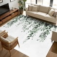 thumbnail image 2 of 8x10 Area Rugs, Green Eucalyptus Non-Skid Rubber Backing Large Rectangle Rugs - Living Room Bedroom Home Office, Weeping Botanical Leaf Watercolor Indoor Floor Mat Carpets Washable Rug, 2 of 9