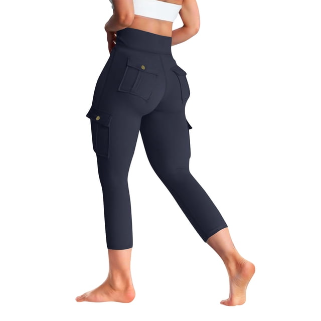 WILLBEST Pantalones de Yoga de Cintura Alta Para Mujer Con Bolsillos, Mallas de Entrenamiento Sin Costuras, Mallas Ajustadas Para Gimnasio, Fitness, Running, Informales Extra Grande