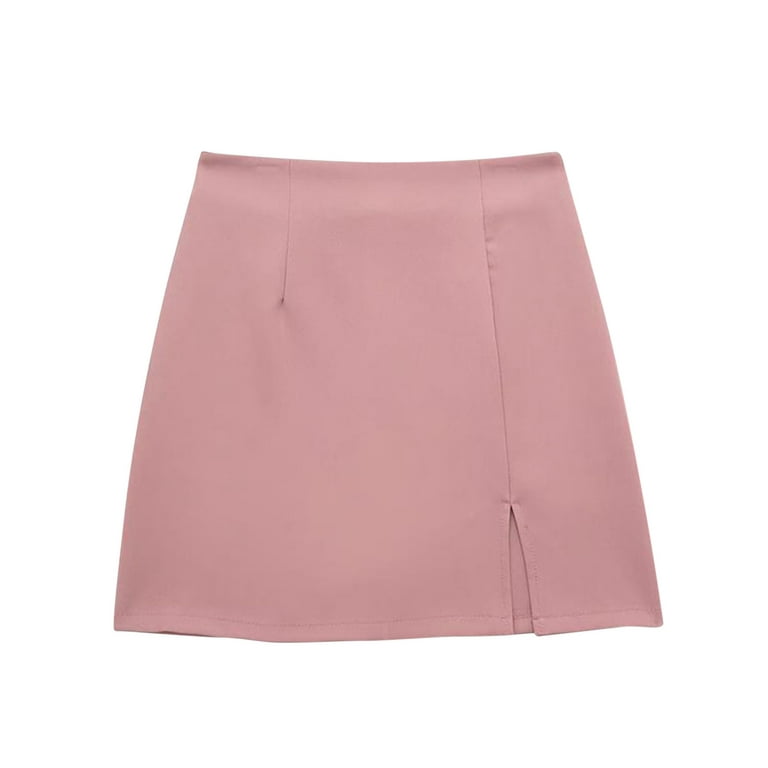 Women\'s Summer Solid Split Hem Mini Workwear Skirt High Waist Slim Fit A  Line Wear to Work Pencil Skirts Skirts for Women