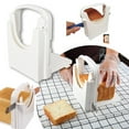 thumbnail image 1 of LEEYNEER Clearance!  Multitool Bread Slicer For Homemade Bread Foldable & Adjustable To 5 Different Thickness Slice Easy With Rubber Feet Recipe E Book Sandwich Knife Set White, 1 of 9
