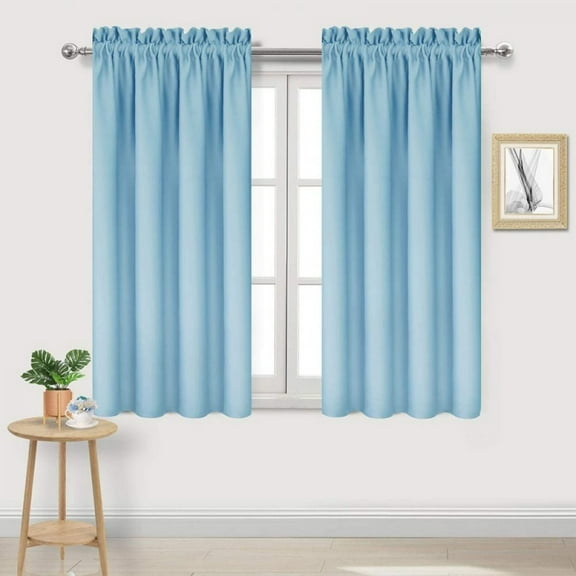 Energy Efficient Rod Pocket Solid Curtain Panel Thermal Insulation Blackout Curtain for Bedroom Living Room Kitchen,42" x 54",One Panel