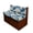 Blue Leaf Pattern, variant on Uourmeti Tropical Palm & Leopard Pattern Complete 2-Piece RV Sofa Cover Set, Replaceable Furniture Protector with Crumb & Pet Hair Resistant Feature
