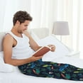 thumbnail image 4 of Uemuo Dinosaur Pattern Men's Wide Leg Palazzo Lounge Pants with Pockets Light Weight Loose Comfy Casual Pajama Pants-Small, 4 of 9