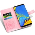 thumbnail image 4 of Compatible with Samsung Galaxy A9 2018 Wallet Phone Case and Tempered Glass Screen Protector Flip Credit Card Holder Stand Mandala Flower Cell Cover for 9A Star Pro A9S A920 A920F Women Men Pink, 4 of 9