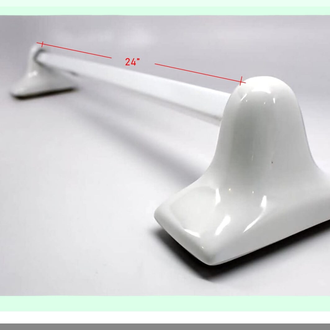GlazeGrip Ceramic Towel Bar Kit White Bathroom Accessory for Non Flat Surfaces Walmart