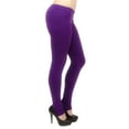 thumbnail image 2 of Vivian's Fashions Long Leggings - Cotton/Stirrup, Misses Size (Purple, 4X), 2 of 3
