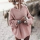 thumbnail image 4 of Suéteres de gran tamaño a la moda para mujer, suéteres sueltos e independientes para otoño e invierno, suéteres de punto de manga larga con cuello redondo liso para mujer, estilo bohemio gris, 4 of 4
