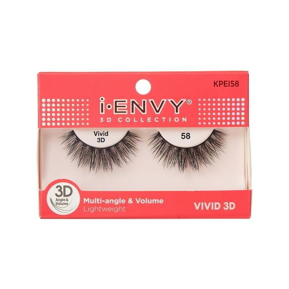 KISS i-ENVY 3D Collection Vivid False Eyelashes, Style 58 - Multiangle
