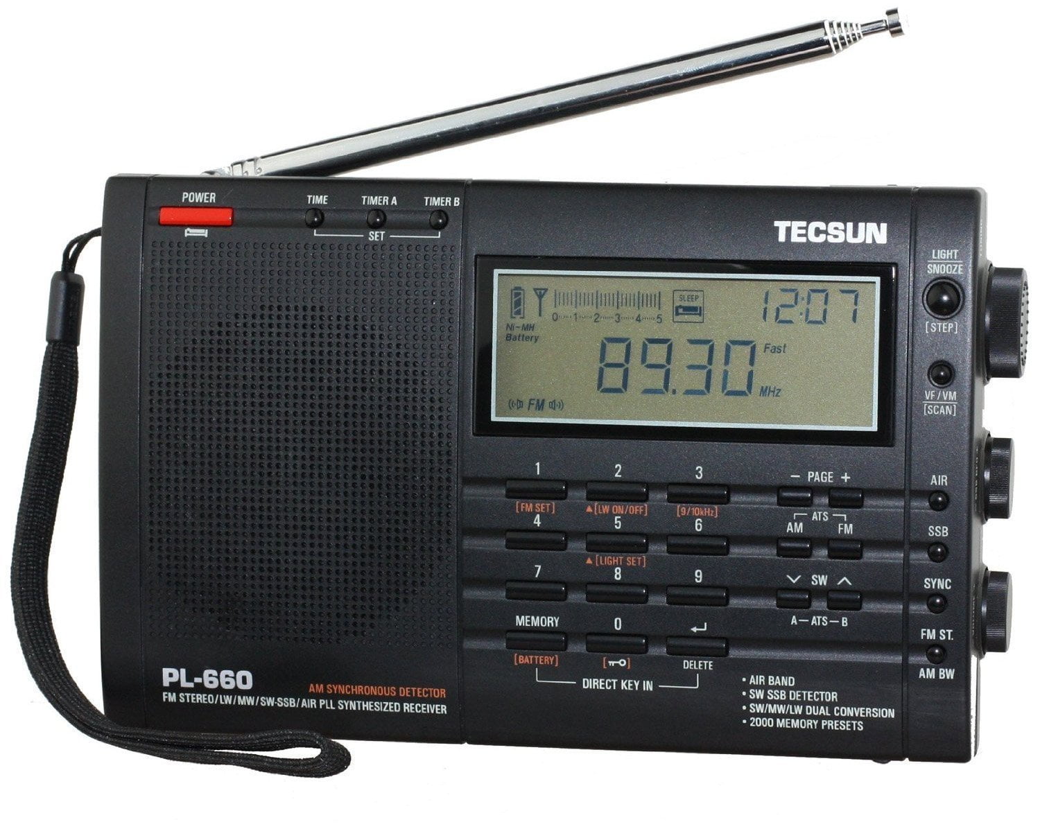 Qué Misión Intento Tecsun PL660 AM FM SW Air SSB Synchronous Radio Black - Walmart.com