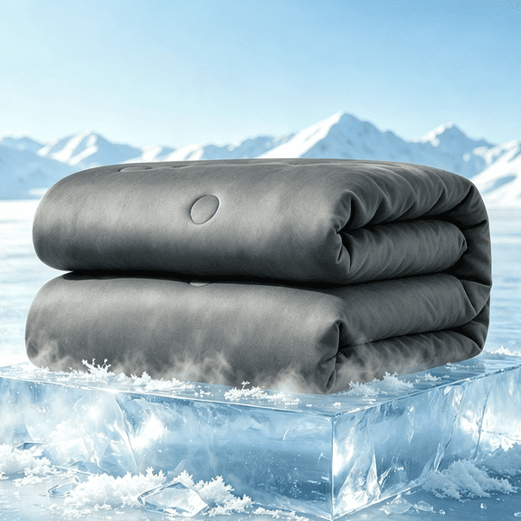 Cooling Comforter Queen Size, Cooling Blankets for Hot Sleepers and Night Sweats,TENCEL™ Lyocell Summer Comforter Grey