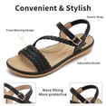 thumbnail image 3 of Ecetana Women's Flat Sandals Woven Open Toe Casual Summer Sandals for Beach Walking Daily Outdoor, 3 of 7