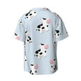 thumbnail image 2 of KLL Cute Farm Cow Print Men's Shirt Short Sleeve Button Down Summer Cuba Beach Shirts- 4X-Large, 2 of 7
