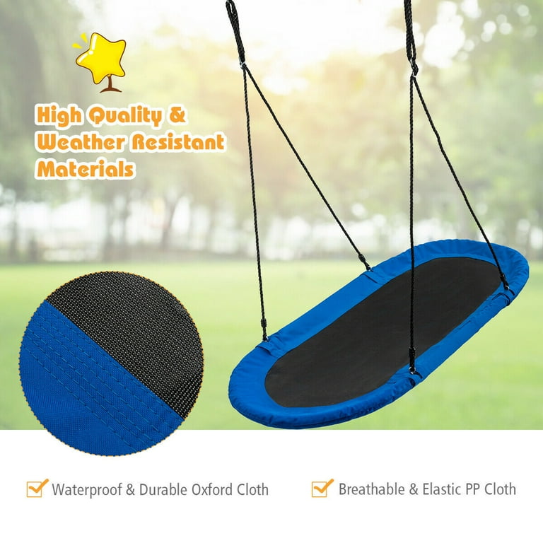 Gymax Big Child Round Circle Flying Saucer Tree Swing, 60