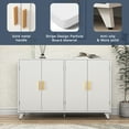 thumbnail image 3 of Yardi Yard 4-Door Storage Cabinet, Gold & White Water Ripple Design, Spacious Storage, Decorative Table Top, 3 of 12