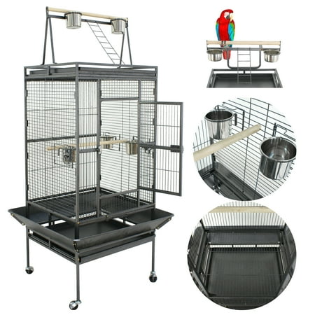 ZENY 68" Bird Cage Wrought Iron Flight Cage W/Stand Perch Pet Supplies