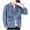 Light Blue, variant on Maoxin Casual Jackets for Men Solid Color Casual Collar Long Sleeved Button Hooded Denim Jacket Spring/Autumn Clothing Black 2XL