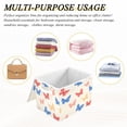 thumbnail image 6 of Yayeee Collapsible Cube Storage Bin with Lid Fabric Closet Decorative Basket with Handles, Red Butterflies, 6 of 7