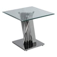 thumbnail image 3 of Geometric Clear Glass Coffee + 2 End Table Set with Silver Stainless Steel, 3 of 3