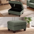 thumbnail image 4 of Poshby Storage Ottoman Coffee Table with Chenille Material, Solid Wood Leg for Living Room, Dark Gray, 4 of 5