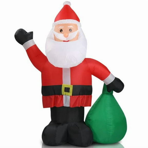 6 FT Lighted Christmas Inflatable Decoration Inflatable Santa Claus with Large Gift Bag Funny Blow Up Yard Decorations with Built-in LED Lights for Holiday Party Front Yard Lawn Garden