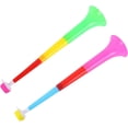thumbnail image 1 of Plástico 2 piezas Cuerno Fabricante de ruido Trompetas de plástico ajustables Estadio de fútbol Cheer Fan Cuernos Accesorios de trompeta para fútbol y fiestas deportivas Color aleatorio LingWen 8390612701160, 1 of 1