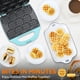 thumbnail image 2 of Friend Baker, Mini Wafflera de Bocados para Niños y Adultos, Mini Máquina para Waffles Belgas, Plancha Antiadhesiva para Waffles Pequeños de 11 x 2.2” con Receta Incluida, Aqua, 2 of 6