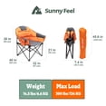 thumbnail image 2 of Sunnyfeel Oversize Round Padded Folding Camping Club Chair, Comfortable Cushioned Sofa (Orange), 2 of 5
