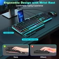 thumbnail image 2 of RaceGT Wired Gaming Keyboard, Colorful LED Backlit Anti-ghosting Computer Keyboard with Wrist Rest, Spill-Resistant Design, Multimedia Keys, Quiet Ergonomic Keyboard for Windows Laptop PC Mac, 2 of 7