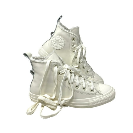 

Converse Chuck Taylor High Top Women White Leather Sherpa Sneakers Size A04257C