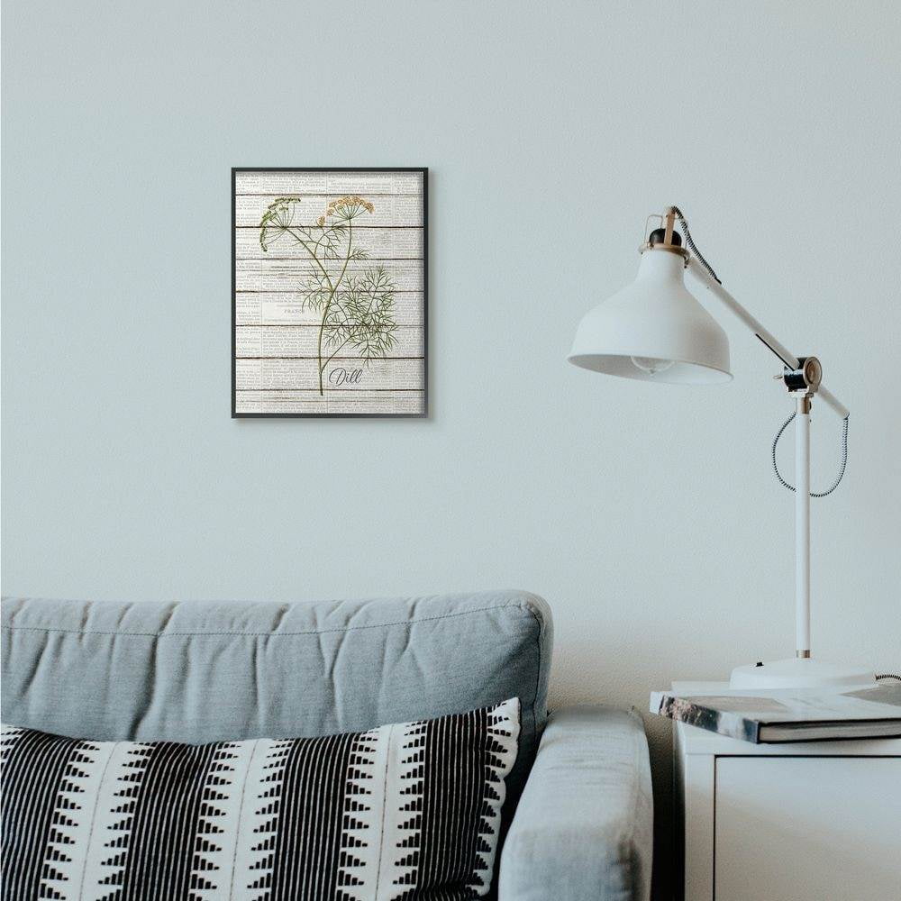 Stupell Industries Dill Vintage Herb Kitchen Dining Room Word Collage Design Framed Giclee Texturized Art by Kimberly Allen
