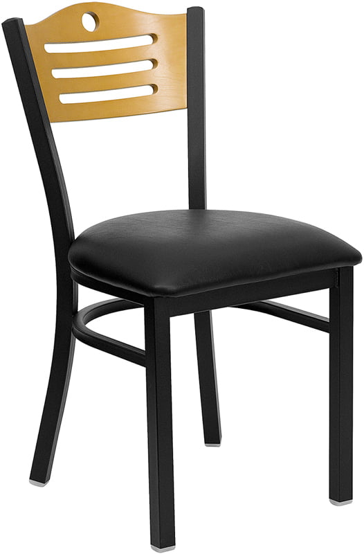 Flash Hercules Black Ladder Back Metal Restaurant Chair Mahogany Wood Seat for sale online 
